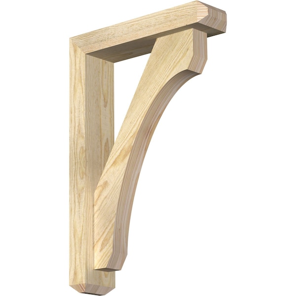 Ekena Millwork Legacy Craftsman Rough Sawn Bracket w/ Offset Brace, Douglas Fir, 4"W x 16"D x 24"H BKT0402X16X24LEC04RDF - main